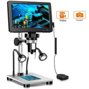 Resim MBL DM9 7" LCD Dijital Mikroskop 1200X, 1080P Kumanda+Ledli Stand Set 