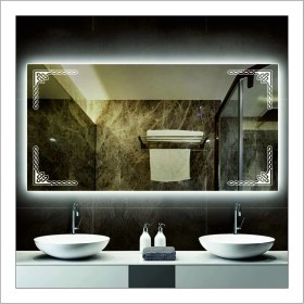 Resim Dnr-Mirror80x120 Cm Günışığı Ledli Tasarım Kumlamalı Banyo Aynası Makyaj Aynası Işıklı Ayna 