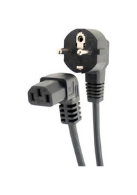 Resim 1.8 Metre C13 Power Kablo - 90 Derece L Uç Dik Açılı Güç Kablosu 
