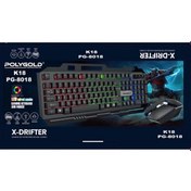 Resim Poly Gold PG-8018 K18 USB Işıklı Klavye Ve Mouse Seti 