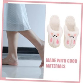 Resim LIFKOME 1çift Kışlık Sıcak Ayakkabı İçlikleri Peluş Clog İçlikleri Sevimli Tavşan Tasarımı Su Geçirmez Ve Rahat Slipper Soğuk Havalarda Konfor 