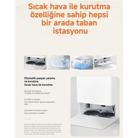 Resim Xiaomi 7000PA Çift Döner Paspas Lds Lazer Navigasyon Hepsi Bir Arada Istasyonlu Akıllı Robot Süpürge 