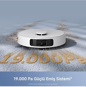 Resim MOVA E40 Ultra Robot Süpürge 19.000 Pa Emiş Gücü Beyaz 