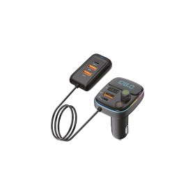 Resim Avcı Teknoloji Market Bluetooth Fm Transmitter Araç Şarj Cihazı Çakmaklık Çoklu USB Type-C Adaptör 