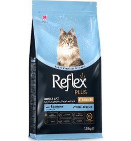 Resim Reflex Plus Hipoalerjenik Kısırlaştırılmış / Sterilised Somonlu Yetişkin Kedi Maması 1,5 Kg 