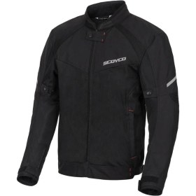 Resim Motosiklet Yazlık File Mont Full Korumalı Kanvas Kumaş Görünmez Reflektör Logo Motor Montu Siyah 