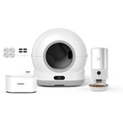 Resim Xenon Smart Akıllı Kamerasız Kedi Tuvaleti Çelik Kaseli 5 LT Mama Kabı Işıklı Su Pınarı ve Filtre 4'lü Pet Seti 