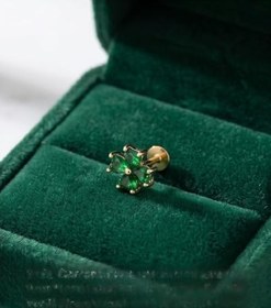 Resim 316L Cerrahi Çelik Altın Kaplama Tragus Helix Küpe Piercing Kararmaz Alerji Yapmaz Zirkon Taşlı Küpe Bar 8 mm Unisex Tekli Küpe Kadın Erkek Uyumlu Cartilage Kıkırdak Piercing 