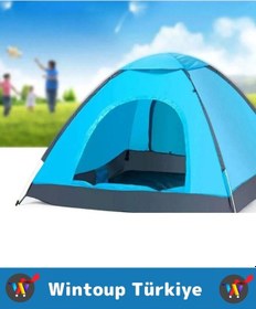 Resim Premium Su Geçirmez Kapı Sineklik Tül Dayanıklı Kolay Kurulum 2-3 Kişilik Çantalı Kamp Deprem Çadırı Çok Renkli 