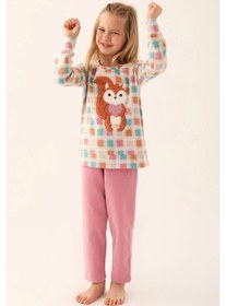 Resim Arnetta 2651 Garson Polar Krem Kız Çocuk Uzun Kol Pijama Takım Krem 