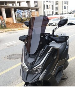 Resim Motocam Kymco Dtx 250 Ön Cam 2021-2026 Model 55cm Siyah Renkli 4mm Orta Boylu 