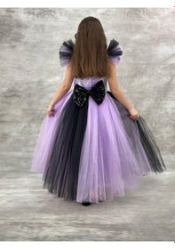 Resim Bes Trend Kız Çocuk Pullu Kuromi Kostümü Kız Çocuk Abiye Elbise Taç Lı Hediye Mor 