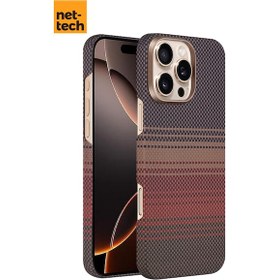 Resim Nettech İphone 16 Pro Uyumlu Nt-n076 Kevlar Karbon Arka Koruma Kılıf - Mavi Mavi 