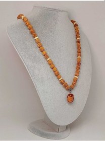 Resim Japer Taşlı Rudraksha Tohum Kolye Dolama Bileklik 8mm 49726 