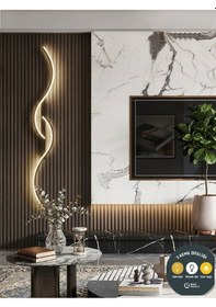 Resim Modern Siyah S Aplik 3 Renkli Duvar Lambaları 