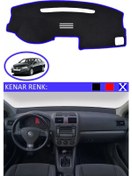 Resim Torpido Koruma Halısı Siyah Kenar Renk Mavi Volkswagen Jetta 2005-2010 İle Uyumlu 