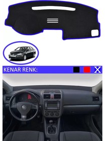 Resim Torpido Koruma Halısı Siyah Kenar Renk Mavi Volkswagen Jetta 2005-2010 İle Uyumlu 