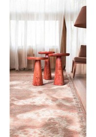 Resim Ahşap Mantar Sehpa 3 Lü Set Maun Renk Masif Doğal Zigon Fiskos Takımı - Wooden Side Table Maun 