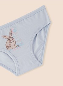 Resim natuline Kız Çocuk Organik Pamuklu Likralı Külot Just Be Rabbit Yourself Rabbit 6'lı Paket 
