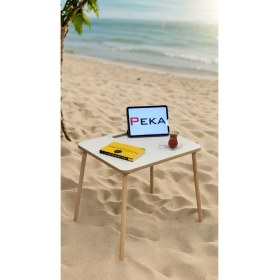 Resim Peka Yüksek Kalite Katlanır Kamp Masası Portatif Mdf Bahçe Balkon Piknik Sehpası 60X45CM 