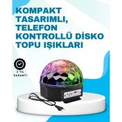 Resim Ponna Bluetooth Bağlantılı Renkli Masaüstü Disko Topu Işık Gösterisi 