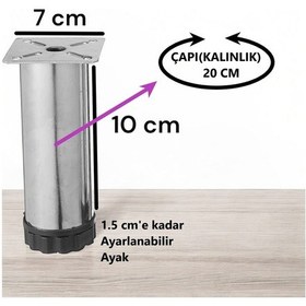 Resim Ayarlanabilir Koltuk, Baza, Kanepe Destek Yükseltici Ayağı 10 Cm Krom Ayak 4 Adet Gümüş Diğer 
