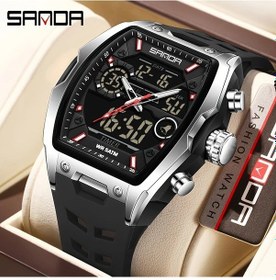 Resim Sunshine022 Ofns Erkek Spor Saati - Adımsayar Pusula Metronom Alarm Dijital Ekran Nylon Kayış Siyah Gümüş Diğer 