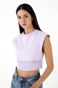 Resim Scorp Spell Kadın Crop Tişört Lila 
