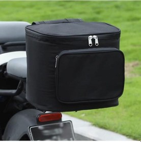 Resim Elektrik Motosiklet Su Geçirmez Arka Arka Çekme Asma Çanta Büyük Kapasiteli Kask Depolama Çantası Siyah Beyaz 