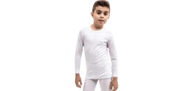 Resim The Don Erkek Çocuk Termal İçlik Uzun Kollu Üst Beyaz Yumuşak Viskon ve Nefes Alabilir Poliester 