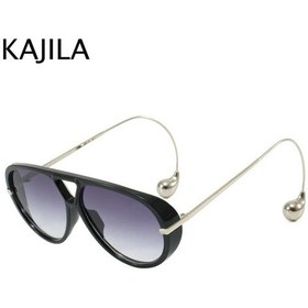 Resim Kajila Büyük Boy Pilot Oval Punk Güneş Gözlüğü Kadın 2025 Lüks Vintage Uv400mor51gri Gri 