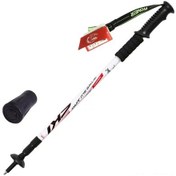 Resim Şok Önleyici Yürüyüş Bastonu 3 Bölmeli Telekopik Ayarlanabilir Dağ Yürüyüşü Sopası Ultra Hafif Açık Alan Bastonu Beyaz 