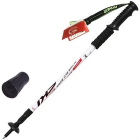 Resim Şok Önleyici Yürüyüş Bastonu 3 Bölmeli Telekopik Ayarlanabilir Dağ Yürüyüşü Sopası Ultra Hafif Açık Alan Bastonu Beyaz 