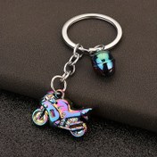 Resim 1 adet Spor 3D Motosiklet Kaskı Anahtarlık - Renkli Iridesan Bitişli Dayanıklı Çinko Alaşım, Metal Halka & Zincir Kolye - Motosiklet Tutkunları İçin İdeal Hediye, Motosiklet Aksesuarları 