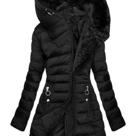 Resim SQ25033006 yönlendirme şık özel sıcak ceket Kadın fermuarlı uzun kollu dar kesim kapüşonlu mont 