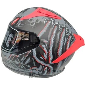 Resim Mts Kask Mts Pro 801 Dreaka Güneş Gözlüklü Motosiklet Kaskı Antrasit - Kırmızı 