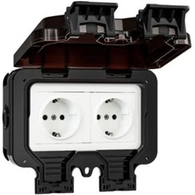 Resim Crackedice Ip66 Su Geçirmez Priz 220v Siyah Duvar Fişi Güç B 