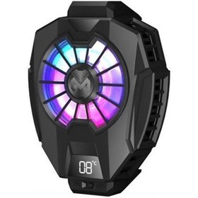 Resim Coofbe Dijital Göstergeli Rgb Işıklı Kasırga Soğutma Cep Telefon Soğutucu Telefon Fanı Radyatör Soğutucu 