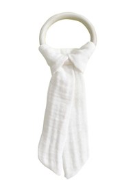 Resim Pamuk Muslin Bebek Diş Kaşıyıcı Yıkanabilir Ahşap Beyaz 