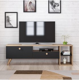 Resim BMdekor Tv Sehpası Pergo Siyah Çırağan 150 Cm 