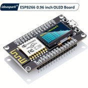 Resim IDEASPARK ESP8266 Nodemcu Geliştirme Kartı, 2.44cm OLED Ekran, WiFi Modülü, Mikro USB, Arduino/Micropython Uyumlu, Lehimli Pin Başlığı, CH340 Sürücü, Esp-12E Kablosuz Modülü ile DIY Projeler için Programlanabilir Geliştirme Kartı | Düzenli Düzen | Dayanıklı Devre Kartı 