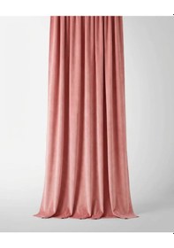 Resim Pudra Pembe Renk Kadifemsi Ada Fon Perde 1/2,5 Orta Pileli V-28 Pudra Pembe 