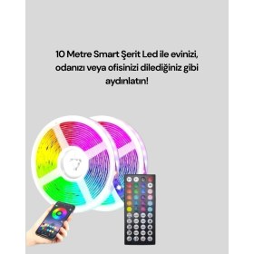 Resim Aesco Mey Ithalat® 10 Metre USB Smart Şerit LED Kumandalı Telefon Kontrollü 
