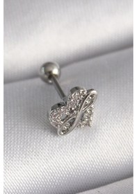 Resim 316l Çelik Gümüş Renk Zirkon Taşlı Sonsuzluk Detay Tragus Piercing - Tj-pr1249 Diğer 