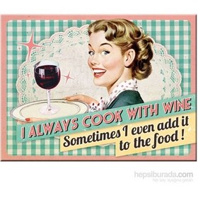 Resim Nostalgic Art Cook With Wine Magnet 14280 Çok Renkli 