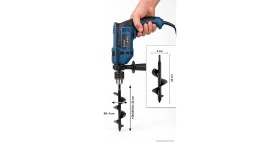 Resim Dynamic Tech Toprak Burgu Matkap Ucu 4 cm Çap 22 cm Uzunluk Dayanıklı Çelik Bahçe Dikim Aparatı 