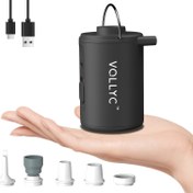 Resim VOLLYC Elektrikli Taşınabilir Mini USB Şarj Edilebilir Pompası, Dahili 800mAh Batarya Kapasitesi, Açık Hava Kampı, Bahçe, Havuz, Şişme Yatak, Vakumlu Depolama Çantası için Uygun 