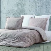 Resim Maxstyle Bambu Çizgili Bej Çift Kişilik Nevresim Takımı 