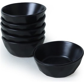 Resim Keramika Mat Siyah Kristal Çerezlik / Sosluk 12 Cm 6 Adet 956 