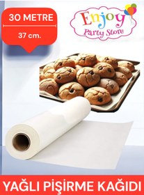 Resim Enjoy Party Store Yağlı Pişirme Kağıdı 30 Metre Yanmaz Yapışmaz 1.Kalite Silikonlu 